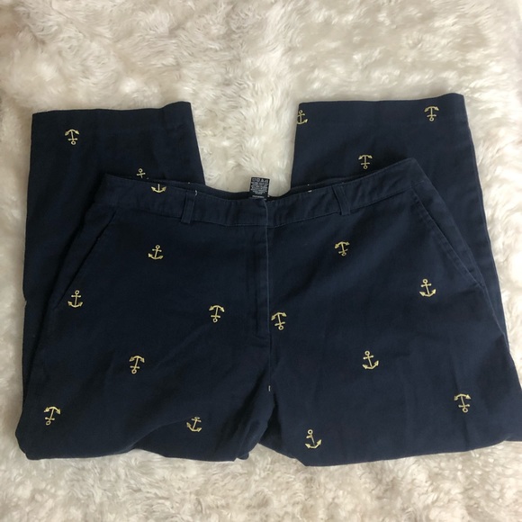 Briggs New York Pants - BRIGGS NEW YORK Anchor Print Capris/Crop Pants